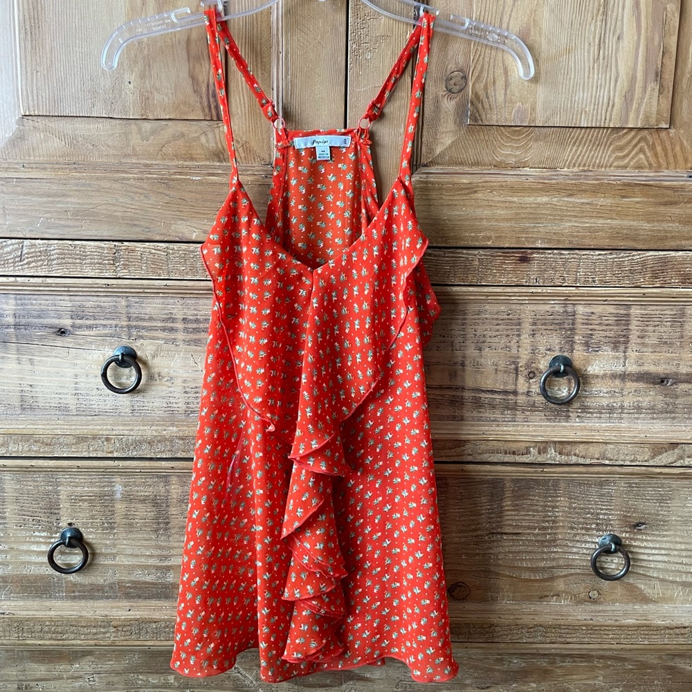 Papaya Orange floral tank